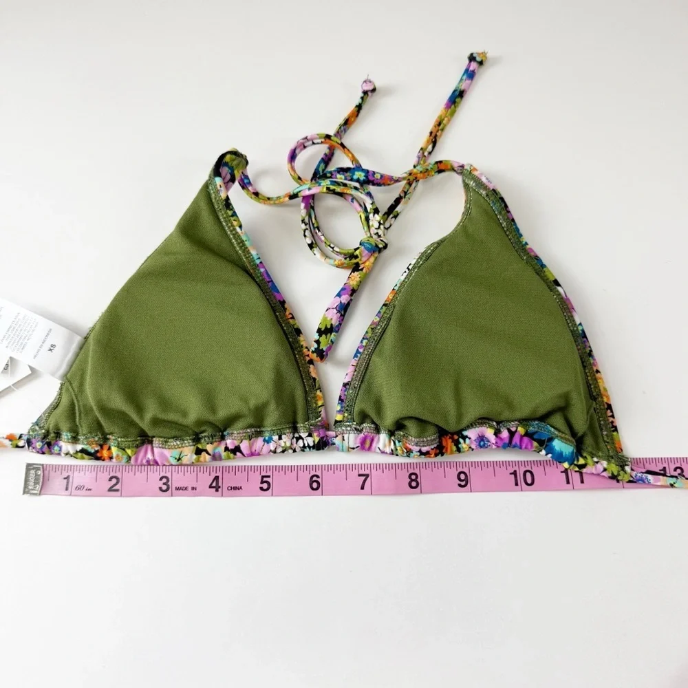 Salt + Cove Bikini Top Juniors Size XS Little Floral Triangle Swim Tie Back NWT